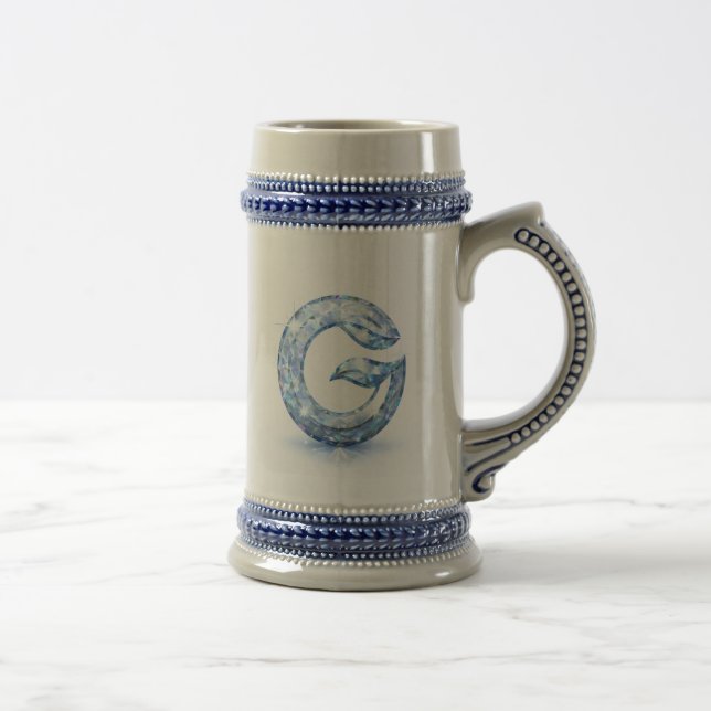 Minimalist Abstract Letter G  Beer Stein (Right)