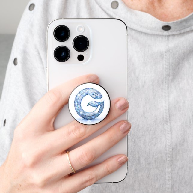 Minimalist Abstract Letter G  PopSocket (Hand)