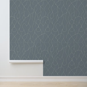 Minimalist Abstract Line Art on Gray Wallpaper