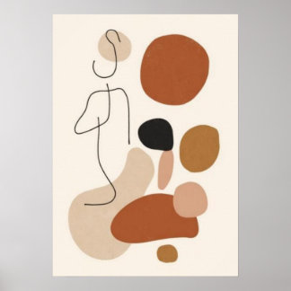 Minimalist Abstract Line Art Wall Print | Organic