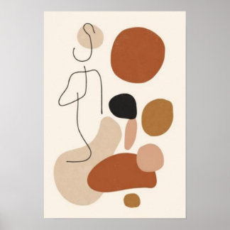 Minimalist Abstract Line Art Wall Print | Organic