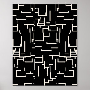 Minimalist Abstract Lines Black Poster