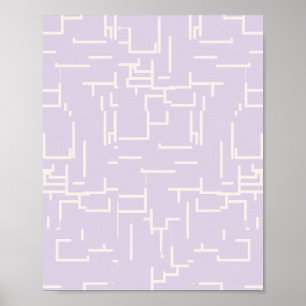 Minimalist Abstract Lines Pastel Purple Poster