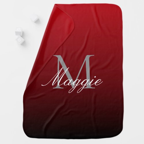 minimalist abstract marsala red burgundy maroon baby blanket