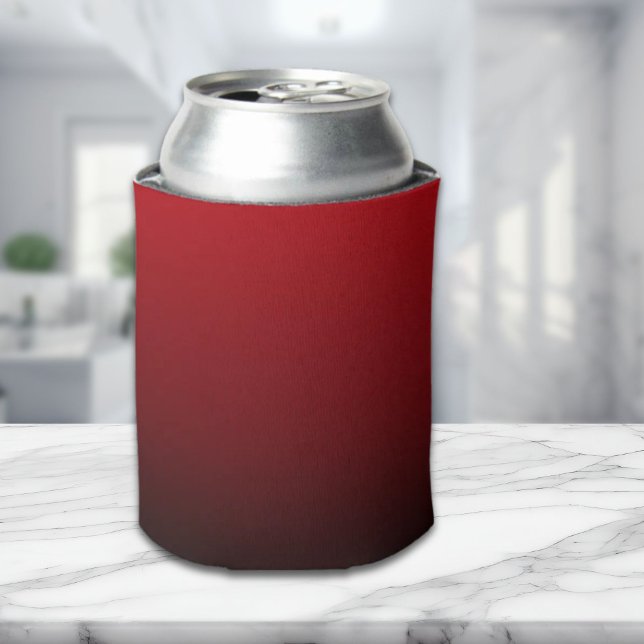 minimalist abstract marsala red burgundy maroon can cooler (minimalist abstract marsala red burgundy maroon can cooler)