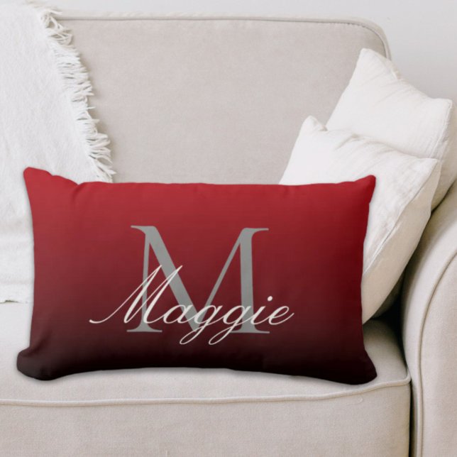 minimalist abstract marsala red burgundy maroon lumbar pillow (minimalist abstract marsala red burgundy maroon lumbar pillow)