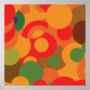 Minimalist Abstract Modern Orange Geometric art Poster