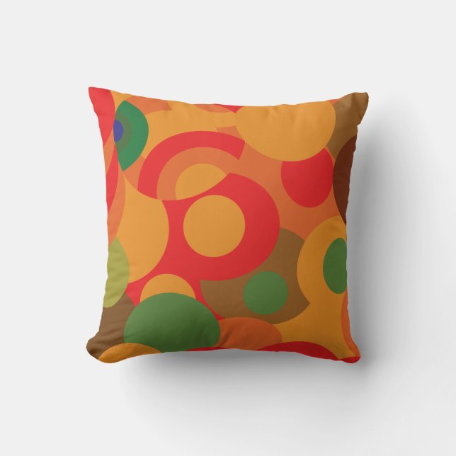 Minimalist Abstract Modern Orange Geometric art Throw Pillow (Front)