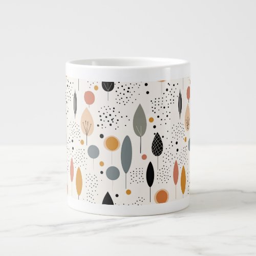 Minimalist Abstract Neutral Pattern Throw Pillow Giant Coffee Mug