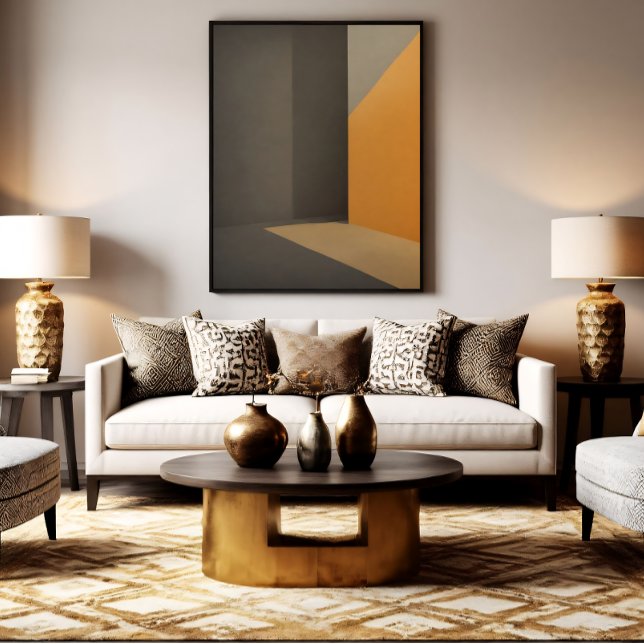Minimalist Abstract Orange and Gray Canvas Print (Creator Uploaded)