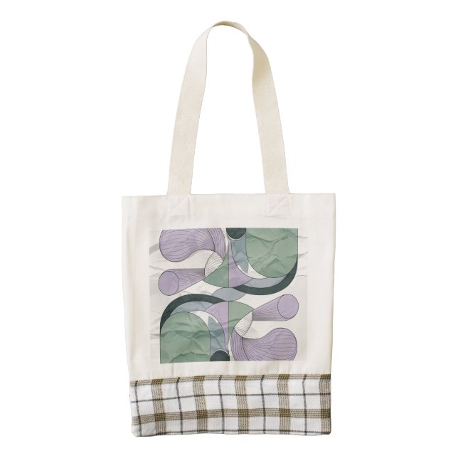 Minimalist Abstract Pattern in Soft Pastels" Zazzle HEART Tote Bag (Front)