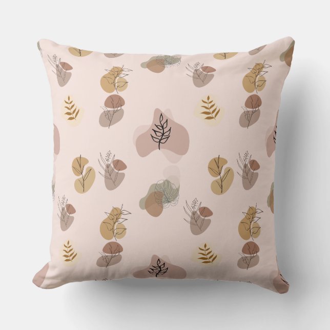 Minimalist Abstract Patterned Throw Pillow (Front)