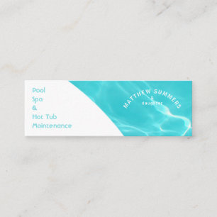 Minimalist Abstract Pool Water Ripples Mini Business Card