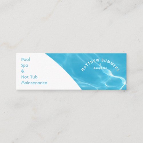 Minimalist Abstract Pool Water Ripples     Mini Business Card