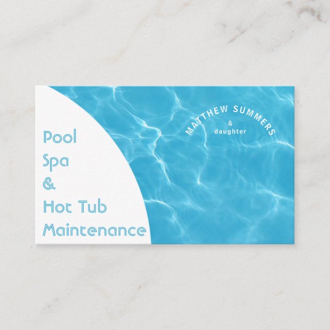 Minimalist Abstract Pool Water Ripples  Oceania Business Card (Front)