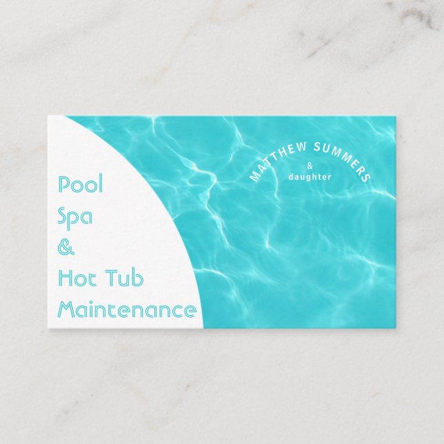Minimalist Abstract Pool Water Ripples Oceania Business Card (Front)