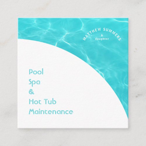 Minimalist Abstract Pool Water Ripples Square Business Card