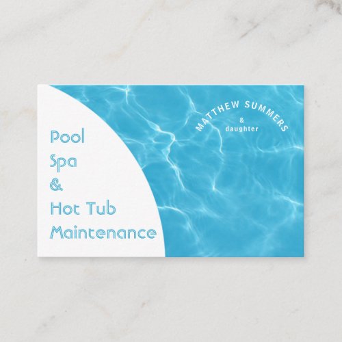 Minimalist Abstract Pool Water Ripples UK  Euro Business Card