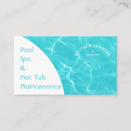 Minimalist Abstract Pool Water Ripples US Business Card