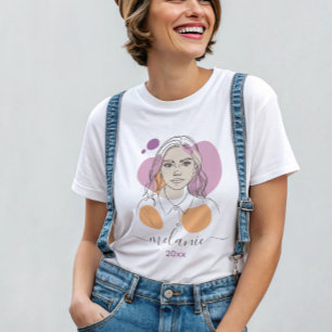 minimalist abstract portrait custom T-Shirt