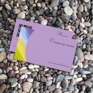 Minimalist abstract QR grey lavender Business Card