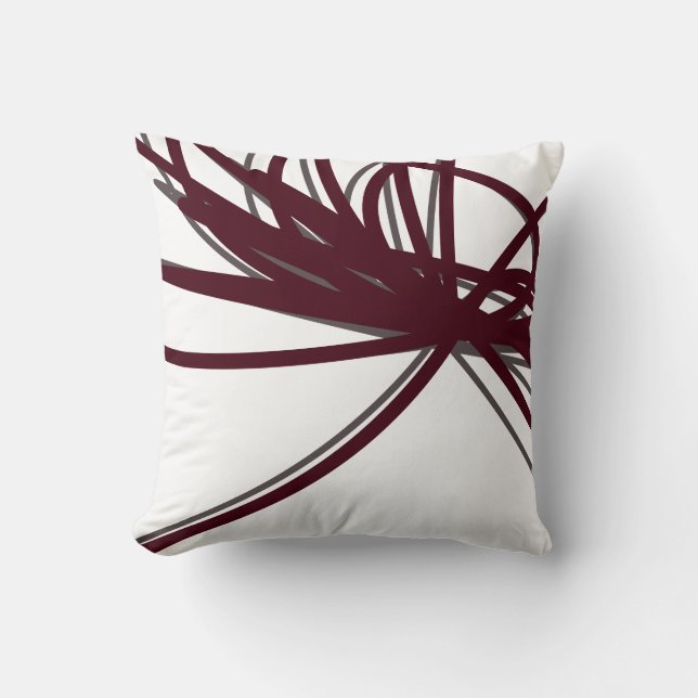 Minimalist Abstract Ribbons Throw Pillow (Front)
