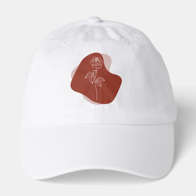 Minimalist Abstract Rose Line Art  Hat (Front)