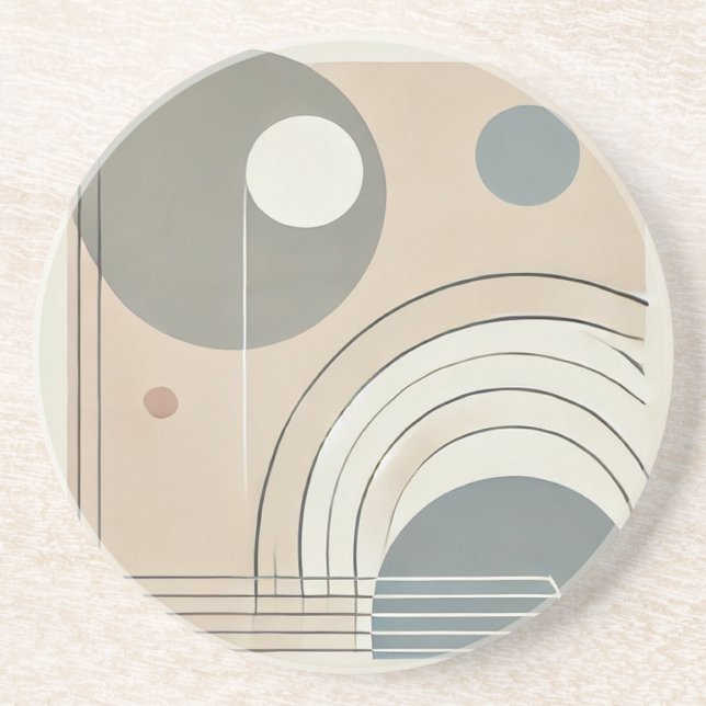 Minimalist Abstract Sandstone Coaster (Front)