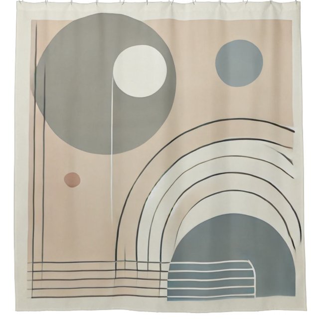 Minimalist Abstract Shower Curtain (Front)