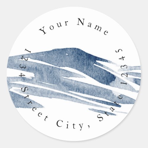 Minimalist Abstract Slate Watercolor Hills Labels