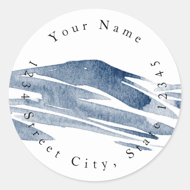 Minimalist Abstract Slate Watercolor Hills Labels (Front)