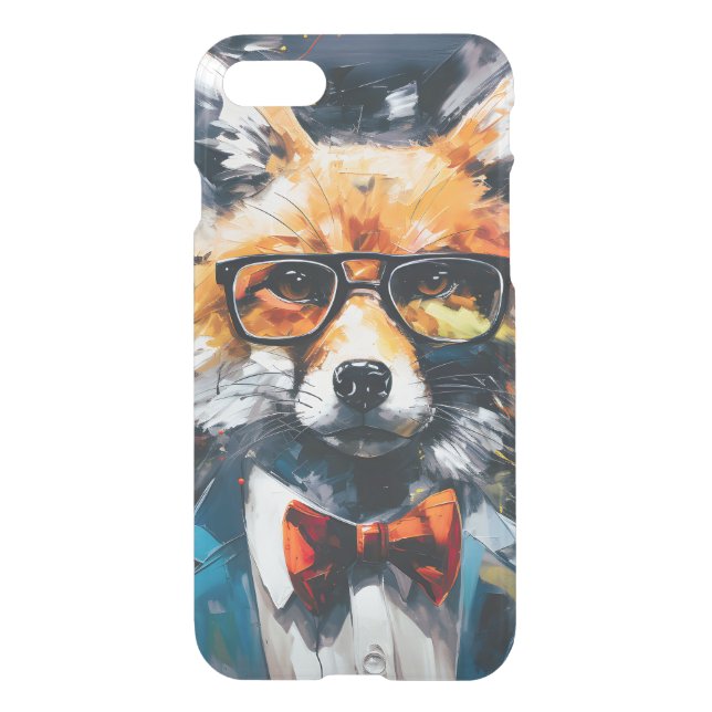 Minimalist Abstract Suited Fox Uncommon iPhone Case (Back)