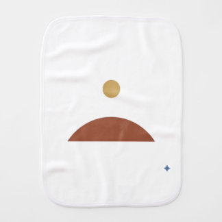 Minimalist Abstract Sun and Earth Modern Art Baby Burp Cloth