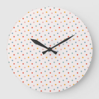 Minimalist Abstract Tiny Spots Pastel Earth Tones Large Clock