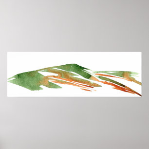 Minimalist Abstract Watercolor Hills Poster