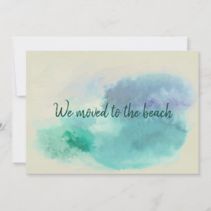 Minimalist Abstract Watercolor Moved to the Beach Card