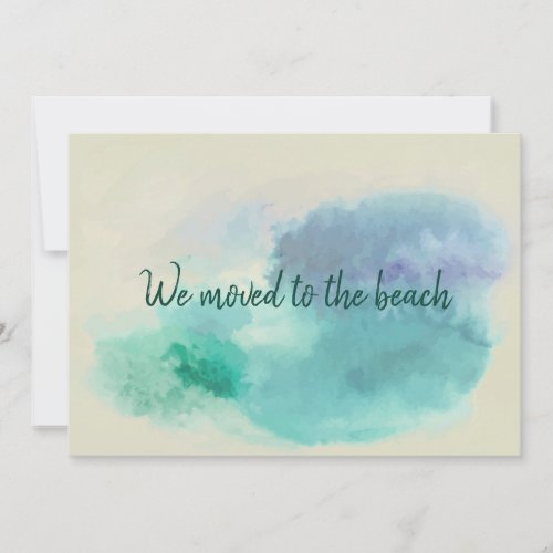 Minimalist Abstract Watercolor Moved to the Beach  Card