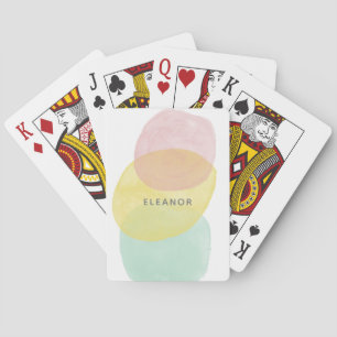 Minimalist Abstract Watercolor Pastel Personalized Poker Cards