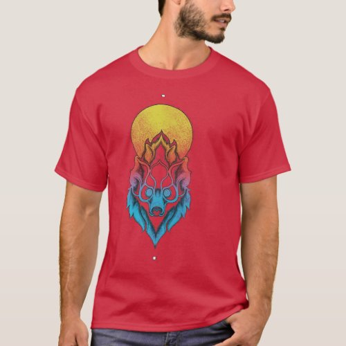 Minimalist Abstract Wolf T_Shirt