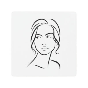 Minimalist Abstract Woman Face Line Art Drawing 4