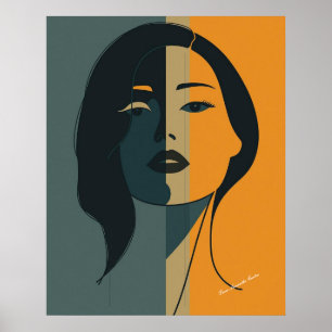 Minimalist Abstract Woman Face – Modern Boho Art Poster