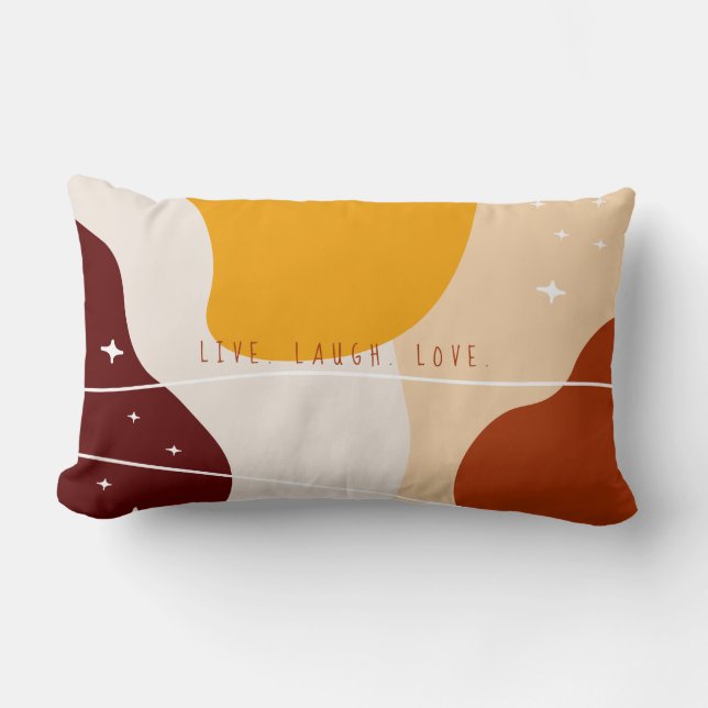 Minimalist Abstract Yellow Orange Lumbar Pillow (Front)