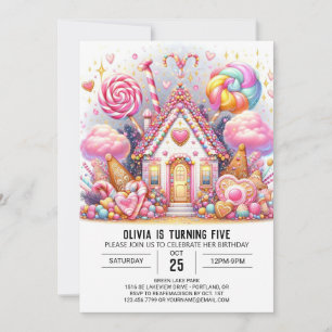 Minimalist Adorable Candyland Digital Birthday Invitation