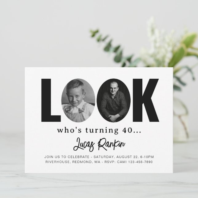 Minimalist Adult Birthday Invitation | Adult Party (Standing Front)