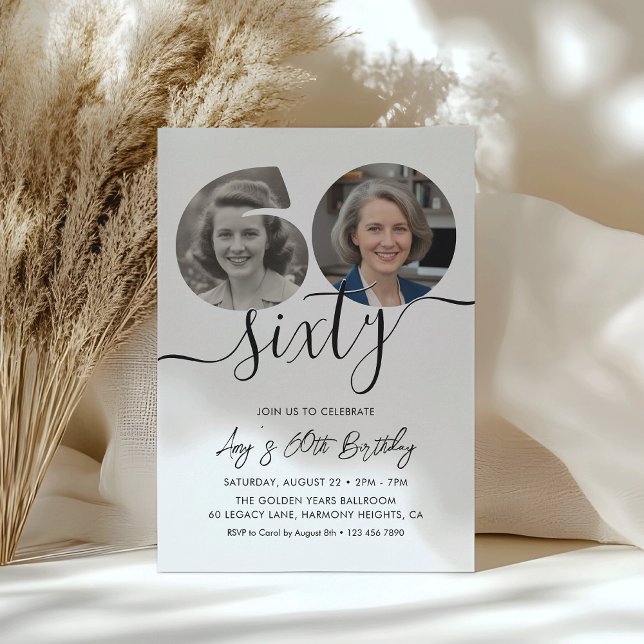 Minimalist Adult Birthday Party 60th Birthday Invitation (Creator Uploaded)