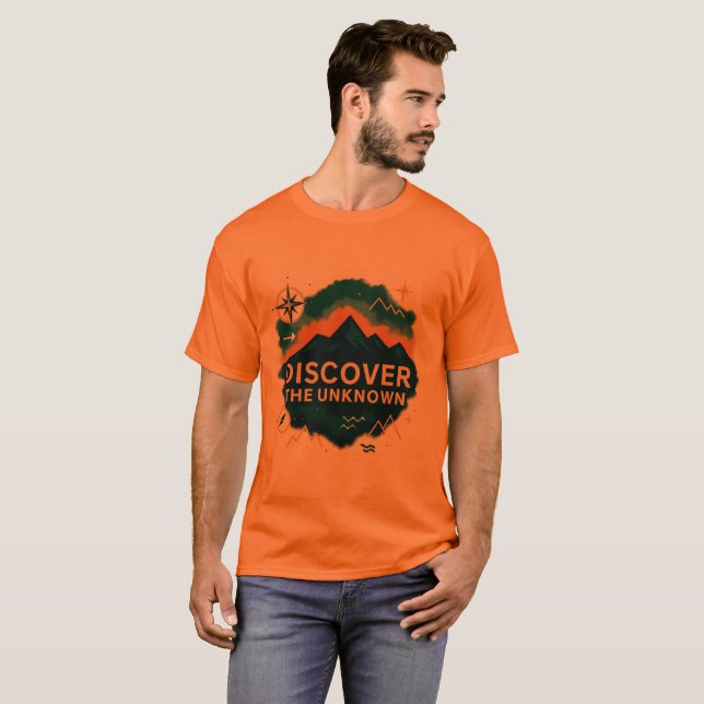 Minimalist Adventure T-Shirt – Cosmic Mountain Exp (Front Full)