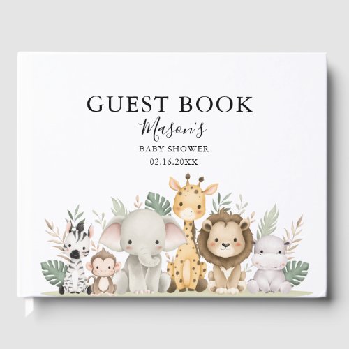 Minimalist Adventure Woodland Animals Baby Shower Guest Book