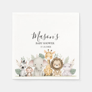 Minimalist Adventure Woodland Animals Baby Shower Napkins