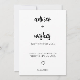 Minimalist Advice and Wishes for Bride and Groom Invitation