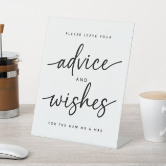 Minimalist Advice and Wishes Pedestal Sign